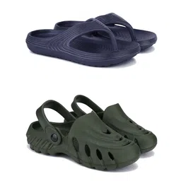 DRACKFOOT Pack Of 2 Thong & Clogs Flip-Flops-19