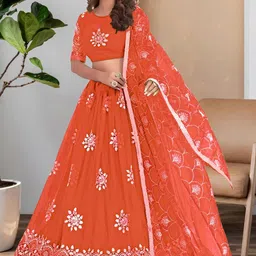F Plus Fashion Net Semi-Stitched Lehenga Choli-image-19