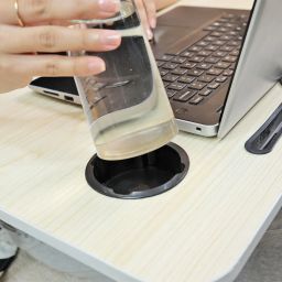 wooden street Geeky Foldable Engineered Wood Breakfast, Study and Laptop Table Wood Portable Laptop Table image 3