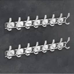 Plantex 2Pcs Grey Hook Rail With 6 Hooks Each-12
