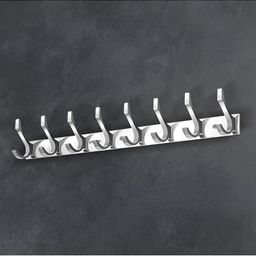 Plantex 2Pcs Grey Hook Rail With 6 Hooks Each image 4