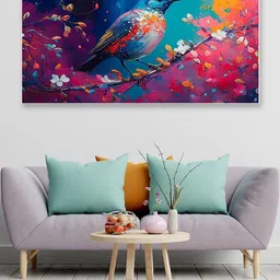 DEKORSTATION Multicoloured 1 Piece Canvas Birds and Animals Wall Paintings-image-70