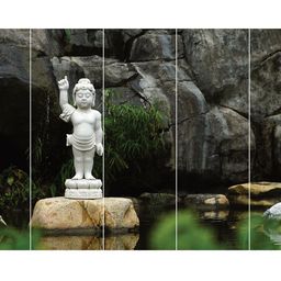 Inephos Green & White 5 Pieces Religious Printed Canvas Wall Art-image-91