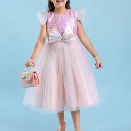 Mark and Mia Girls Embellished Sequined & Bow Detail Fit & Flare Dress-picture-8