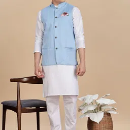 Anouk Pure Cotton Woven Nehru Jacket-37