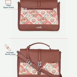 ZOUK Floral Printed Structured Satchel image 4