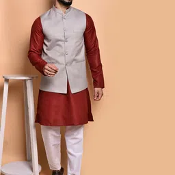 PRINTCULTR Men Regular Pure Cotton Kurta with Trousers-image-17
