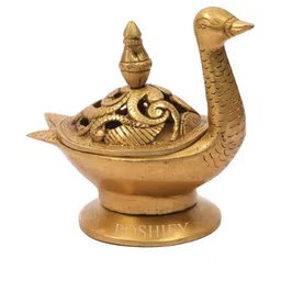 POSHIFY Gold Ethnic Duck-Shaped Brass Dhoop Dhani-image-63