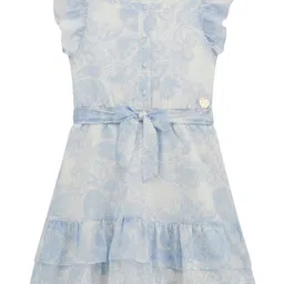 GUESS kids Girls Floral Colourblocked A-Line Dress-image-19