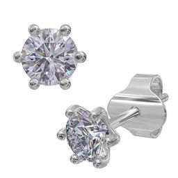 ANAYRA 925 Sterling Silver-Plated Artificial Stone Studded Circular Shaped Studs-44