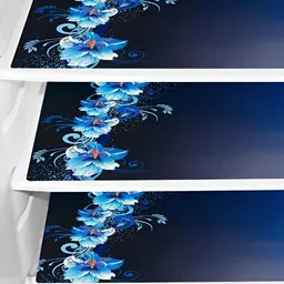 Aura 3-Pcs Blue & White Printed Water Proof Fridge Mats-23