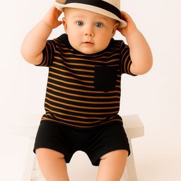 BAESD Striped T-Shirt With Shorts Clothing Set-picture-52