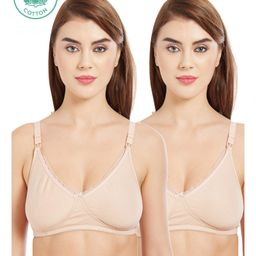 Inner Sense Antimicrobial Maternity Nursing Bra Pack of 2 - Light Pink-image-4