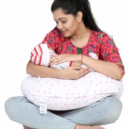 Lulamom Allergen Protected Nursing Pillow & Cover Star Print - Pink-image-83