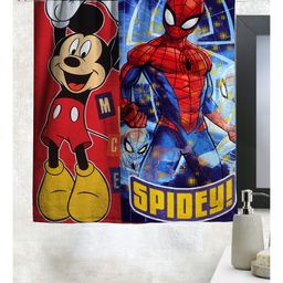 Athom Trendz Disney Mickey Mouse & Spider-Man Bath Towel Pack of 2 - Blue & Red-image-53