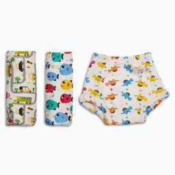 SuperBottoms 100% Cotton Padded Underwear Diapers Pack of 3 - Multicolour-picture-49