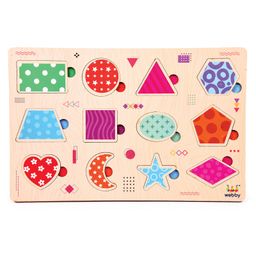 Webby Wooden Educational Shapes Puzzle Multicolour - 12 Pieces-13