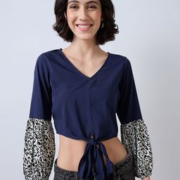 SZN Puff Sleeve Crop Top-image-1