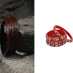 SOMIL Set of 16 Artificial Stones & Beaded Alloy Bangles-image-17