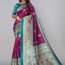 HERE&NOW Ethnic Motifs Saree With Blouse Piece-picture-55