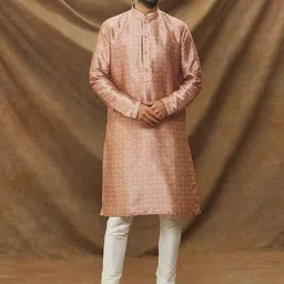Samyukta Singhania Men Floral Printed Regular Kurta with Trousers-image-28