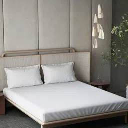 DDecor White & Grey Striped 144 TC Cotton King Bedsheet Set 2.74 m x 2.74 m-22