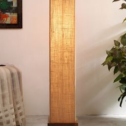 Devansh Beige & Brown Rectangle FloorLamps-34