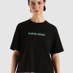 Calvin Klein Jeans Women Solid Round Neck Cotton T-shirt-picture-46