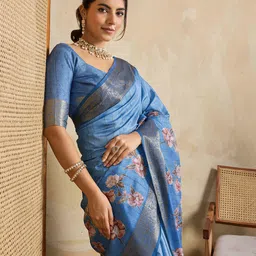 all about you Floral Zari Silk Blend Saree-33