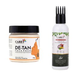 CARET ORGANIC De-Tan Face Pack - 100 g With Red Onion Seed Hair Oil - 100 ml-56