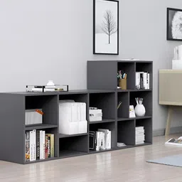 HEXA RED Grey Wooden Book Shelf-image-40