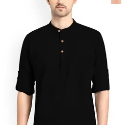 univibe Selection Of 2 Cotton Mandarin Collar Slim Fit Straight Kurtas-image-78