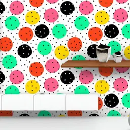 ArtzFolio Printed UV-Resistant Anti-Bacterial Hand-Drawn Polka Dots Peel & Stick Wallpaper-picture-33