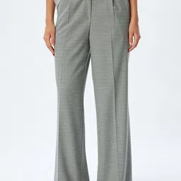 Koton Women Checked Formal Parallel Trouser-image-42