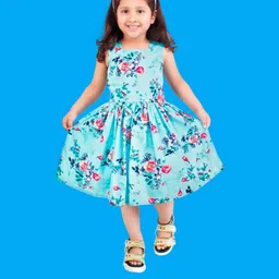 Alisha Moda Girls Turquoise Blue Dresses-57