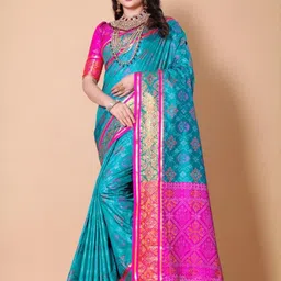 jayant creation Blue Silk Blend Patola Sarees-picture-27