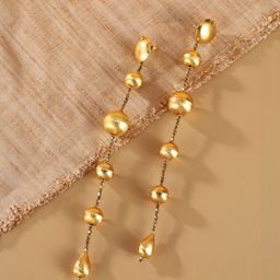 StyleCast Gold-Plated Contemporary Shaped Drop Earrings-image-49