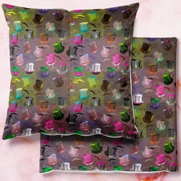 ArtzFolio Multicoloured Set of 2 Velvet Square Cushion Covers-42