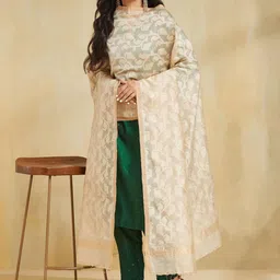 Fabindia Ethnic Motifs Woven Design Cotton Silk Dupatta-picture-41