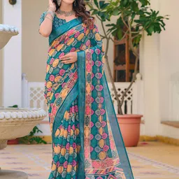 Sidhidata Floral Block Print Saree-picture-50