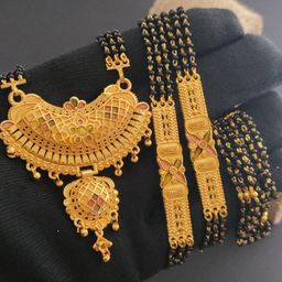niva fashion Gold-Plated Brass Artificial Beads Mangalsutra-picture-23