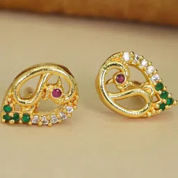 Sangria Floral American Diamond Studs Earrings-23