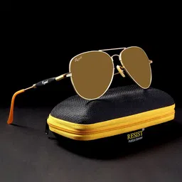 RESIST EYEWEAR Unisex Aviator Sunglasses with UV Protected Lens-58