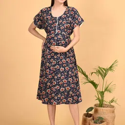GOLDSTROMS Floral Print Maternity A-Line Midi Dress-picture-17