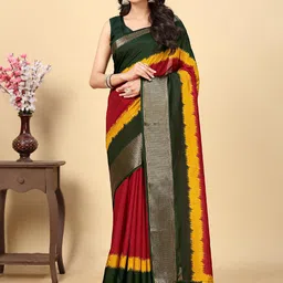 J 6 DESIGNER Colourblocked Zari Block Print Saree-picture-11