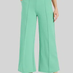 CORSICA Women Relaxed Straight Leg Flared High-Rise Easy Wash Pleated Trousers-picture-14