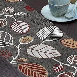PRAKARTIK Black & Maroon Floral Printed Pure Cotton TableRunner-image-0