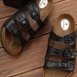 G L Trend Brown Leather Sandals-image-95