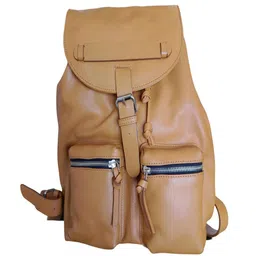 PERKED Unisex Solid Leather Backpack-4
