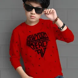 TICOSS Boys Typography Printed T-shirt-image-15